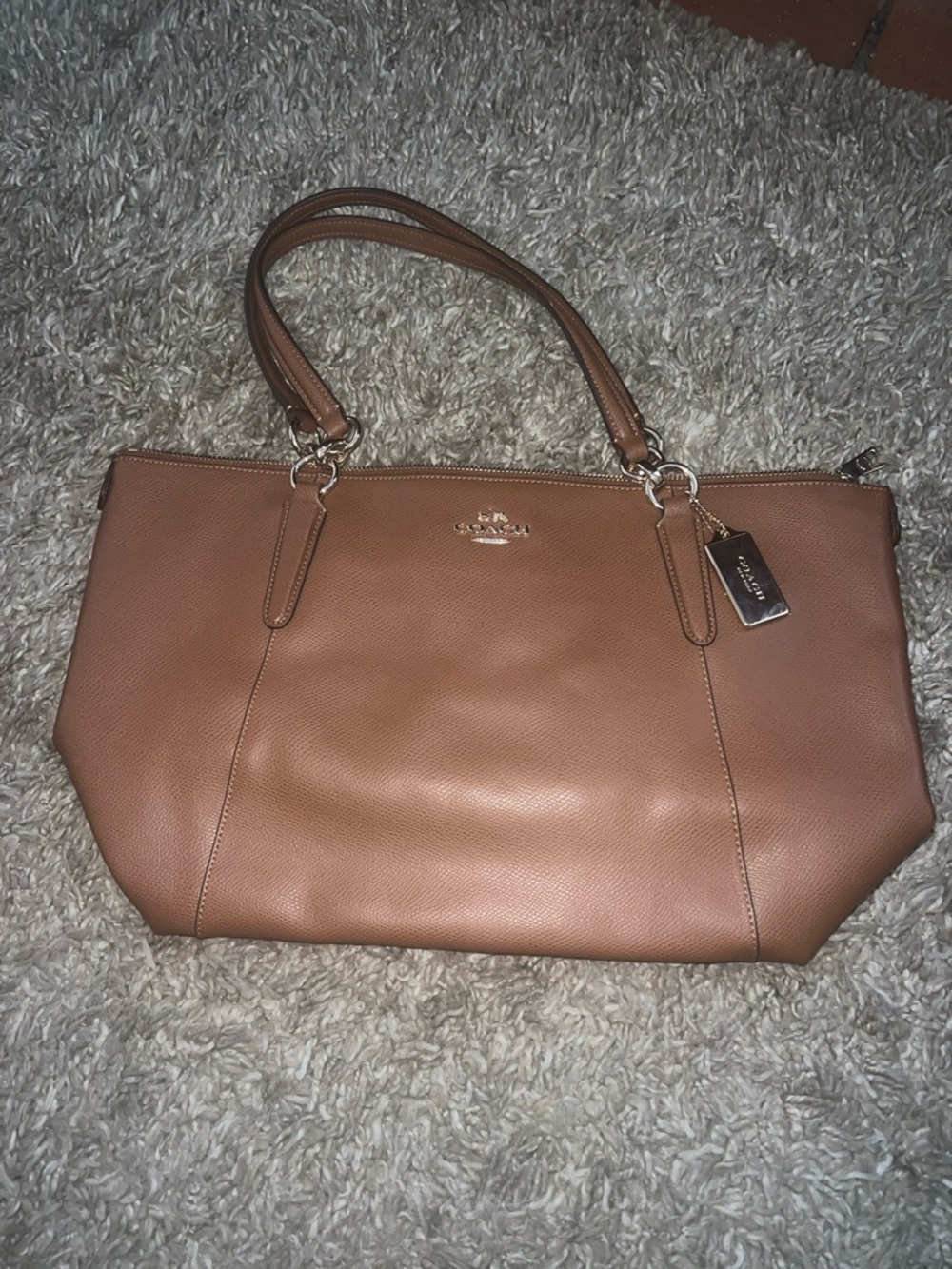 Coach Brown Leather Tote Bag with Shoulder Straps with Dustbag